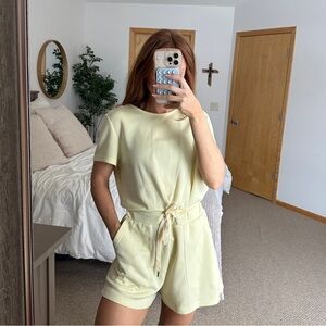 Light Yellow Short Sleeve Romper